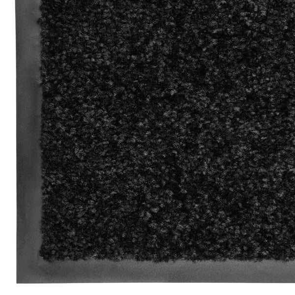 vidaXL Washable Doormat Black 60x90 cm