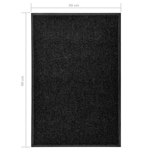 vidaXL Washable Doormat Black 60x90 cm
