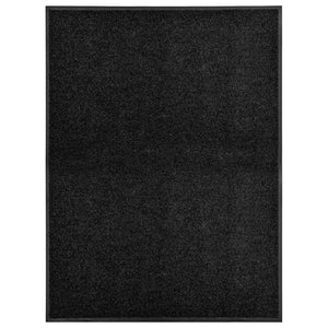 vidaXL Washable Doormat Black 90x120 cm