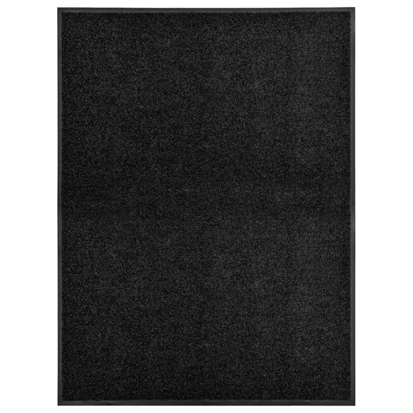 vidaXL Washable Doormat Black 90x120 cm