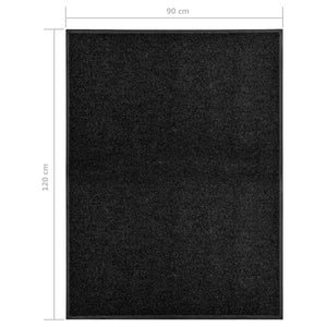 vidaXL Washable Doormat Black 90x120 cm