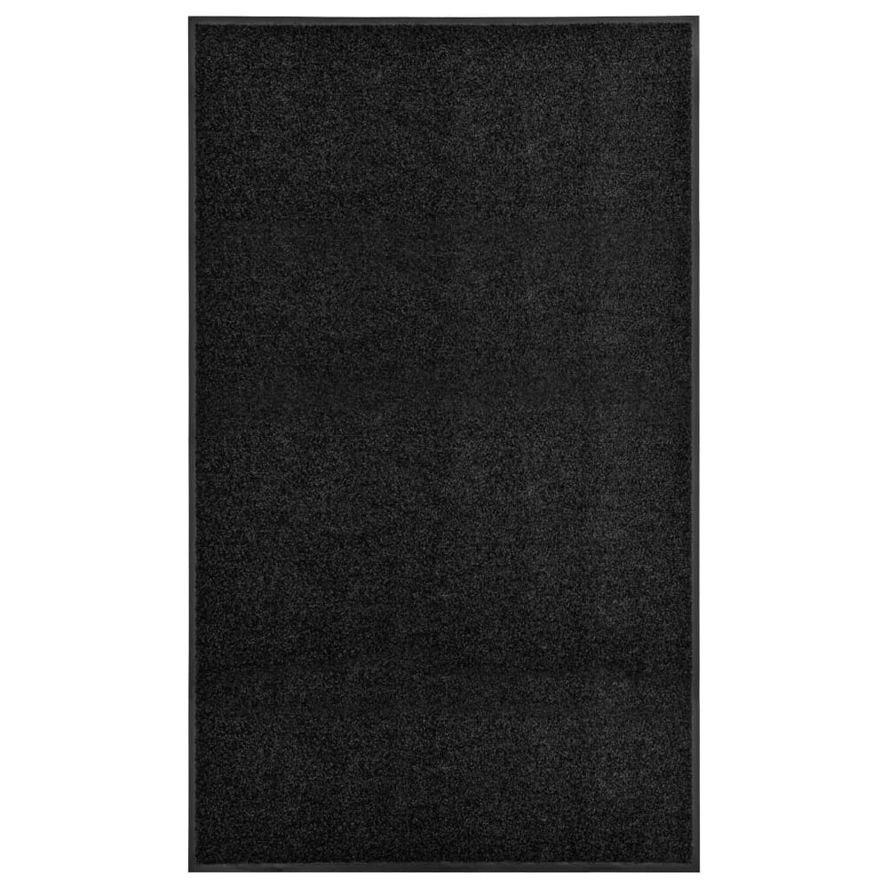 vidaXL Washable Doormat Black 90x150 cm