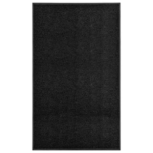 vidaXL Washable Doormat Black 90x150 cm