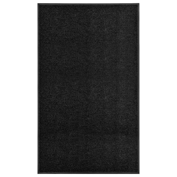 vidaXL Washable Doormat Black 90x150 cm