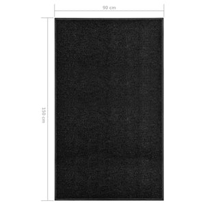 vidaXL Washable Doormat Black 90x150 cm
