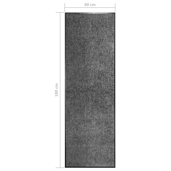 vidaXL Washable Doormat Anthracite 60x180 cm
