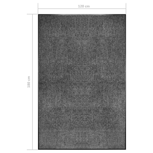 vidaXL Washable Doormat Anthracite 120x180 cm