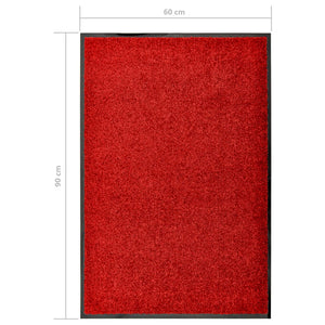 vidaXL Washable Doormat Red 60x90 cm