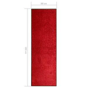 vidaXL Washable Doormat Red 60x180 cm