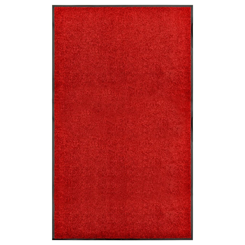 vidaXL Washable Doormat Red 90x150 cm