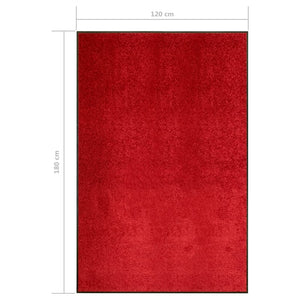 vidaXL Washable Doormat Red 120x180 cm