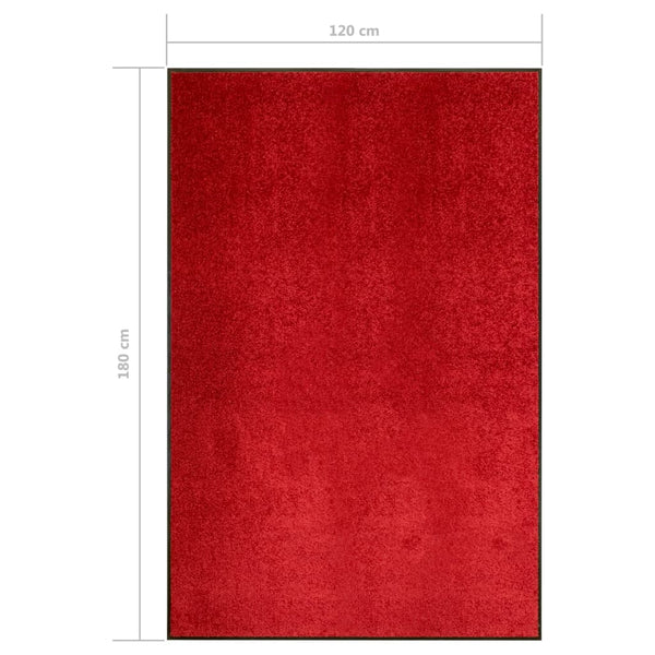 vidaXL Washable Doormat Red 120x180 cm