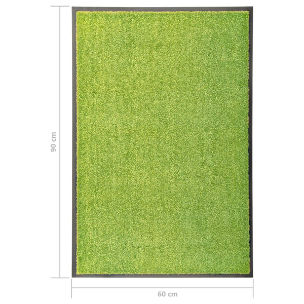 vidaXL Washable Doormat Green 60x90 cm