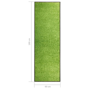 vidaXL Washable Doormat Green 60x180 cm