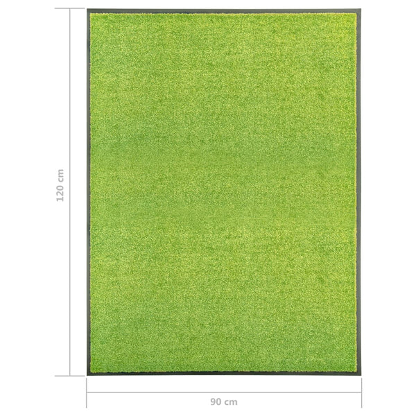 vidaXL Washable Doormat Green 90x120 cm