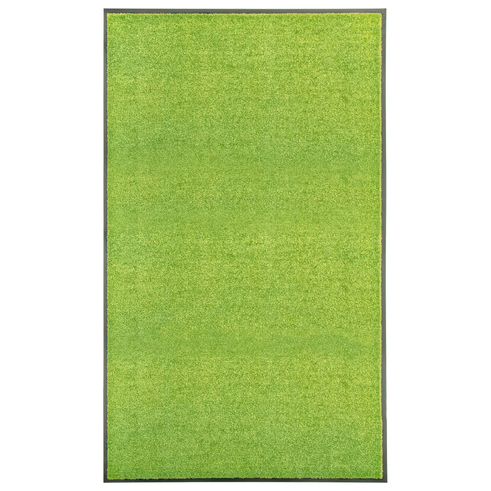 vidaXL Washable Doormat Green 90x150 cm