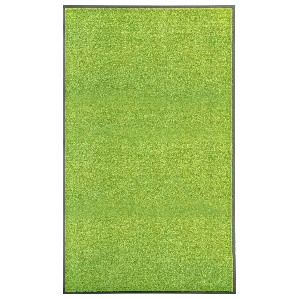vidaXL Washable Doormat Green 90x150 cm