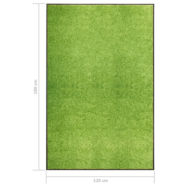 vidaXL Washable Doormat Green 120x180 cm