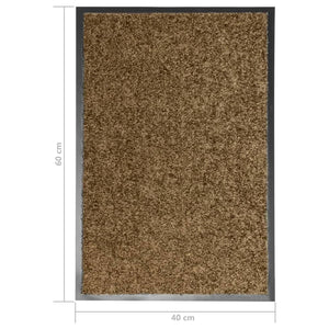 vidaXL Washable Doormat Brown 40x60 cm