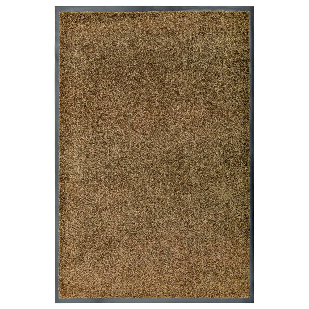 vidaXL Washable Doormat Brown 60x90 cm