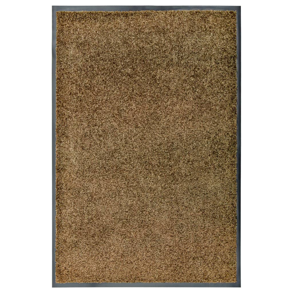 vidaXL Washable Doormat Brown 60x90 cm