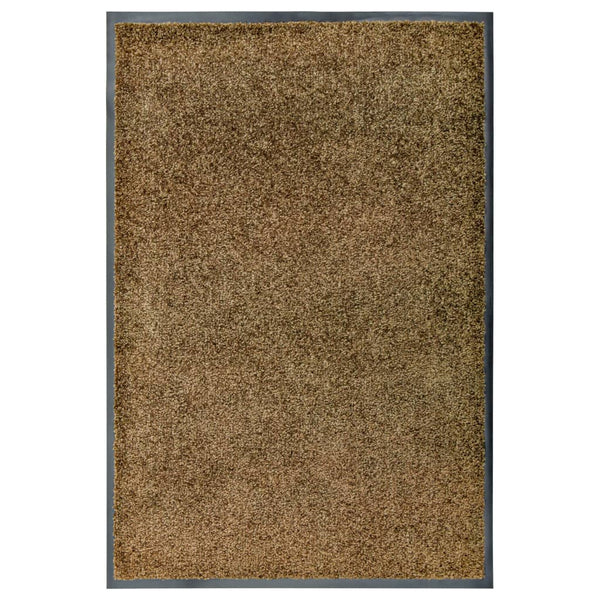 vidaXL Washable Doormat Brown 60x90 cm