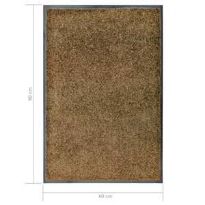 vidaXL Washable Doormat Brown 60x90 cm
