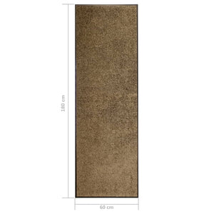 vidaXL Washable Doormat Brown 60x180 cm