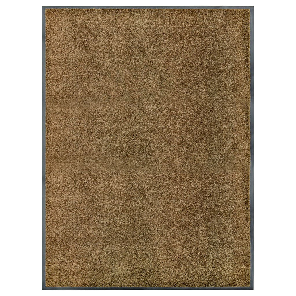 vidaXL Washable Doormat Brown 90x120 cm