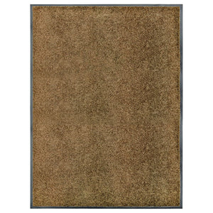 vidaXL Washable Doormat Brown 90x120 cm
