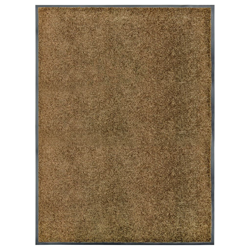 vidaXL Washable Doormat Brown 90x120 cm