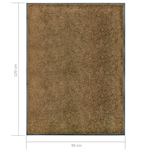 vidaXL Washable Doormat Brown 90x120 cm