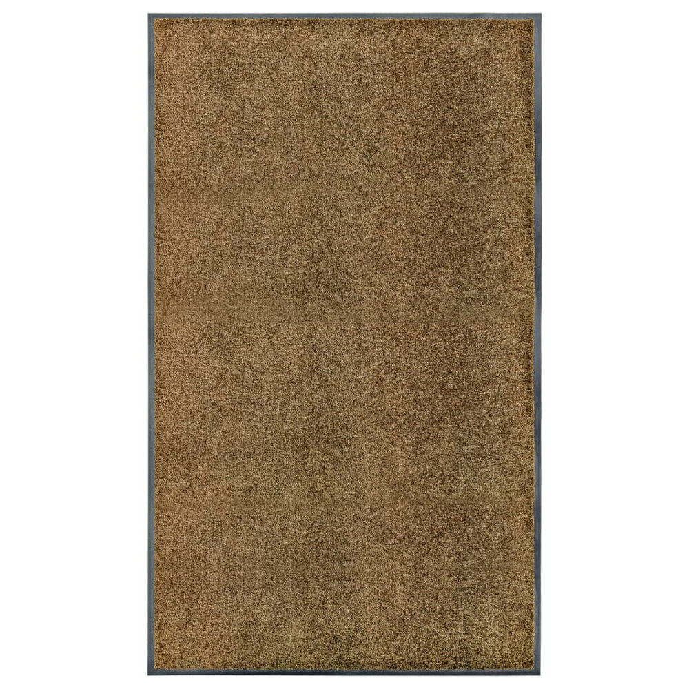 vidaXL Washable Doormat Brown 90x150 cm