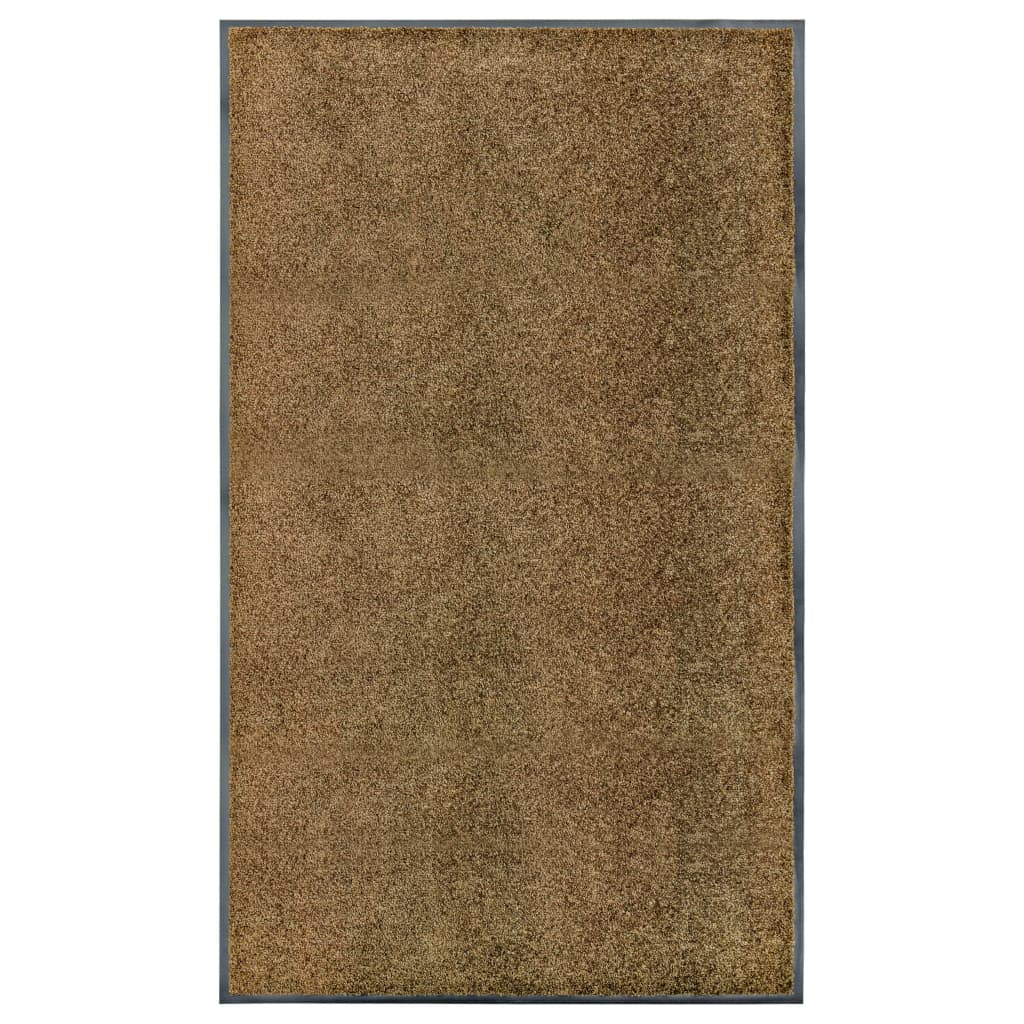 vidaXL Washable Doormat Brown 90x150 cm