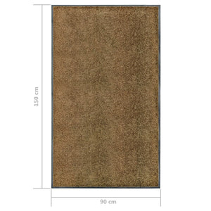 vidaXL Washable Doormat Brown 90x150 cm