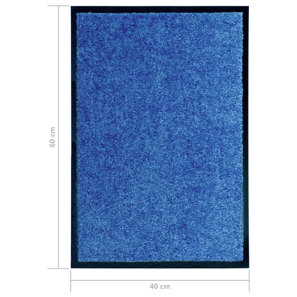 vidaXL Washable Doormat Blue 40x60 cm