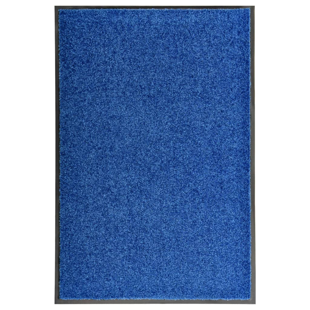 vidaXL Washable Doormat Blue 60x90 cm