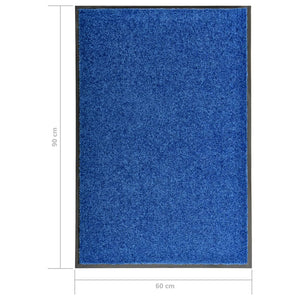 vidaXL Washable Doormat Blue 60x90 cm