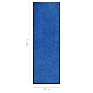 vidaXL Washable Doormat Blue 60x180 cm