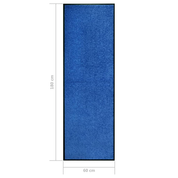 vidaXL Washable Doormat Blue 60x180 cm