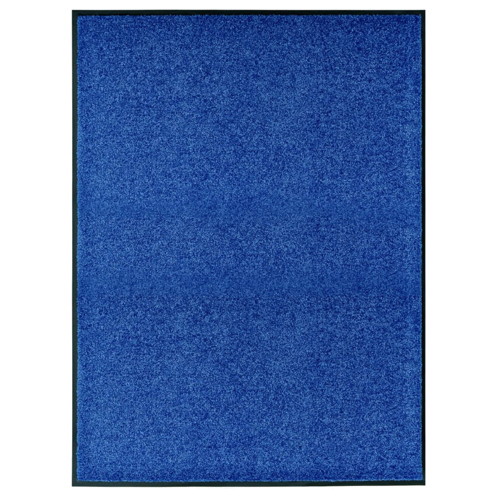vidaXL Washable Doormat Blue 90x120 cm
