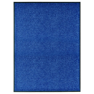 vidaXL Washable Doormat Blue 90x120 cm