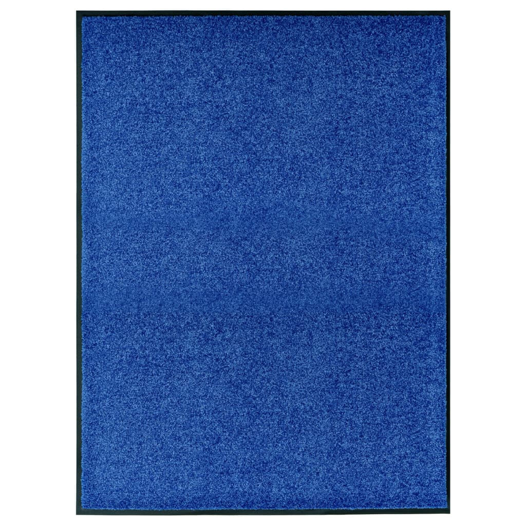 vidaXL Washable Doormat Blue 90x120 cm