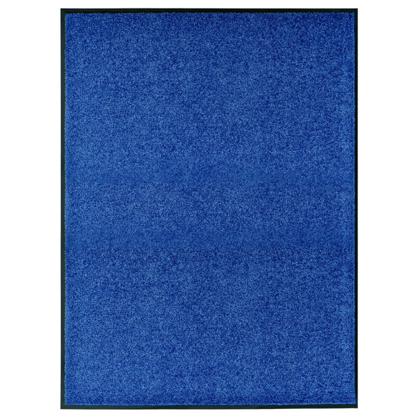 vidaXL Washable Doormat Blue 90x120 cm
