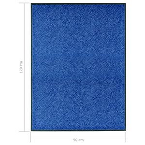 vidaXL Washable Doormat Blue 90x120 cm