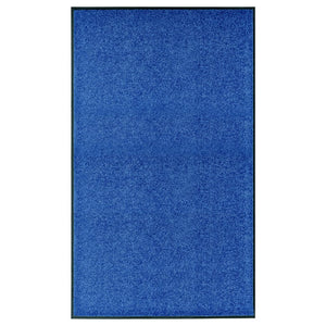 vidaXL Washable Doormat Blue 90x150 cm