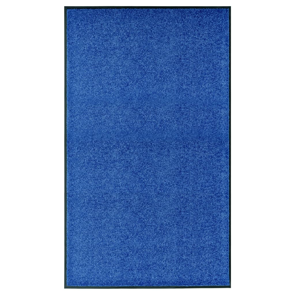 vidaXL Washable Doormat Blue 90x150 cm