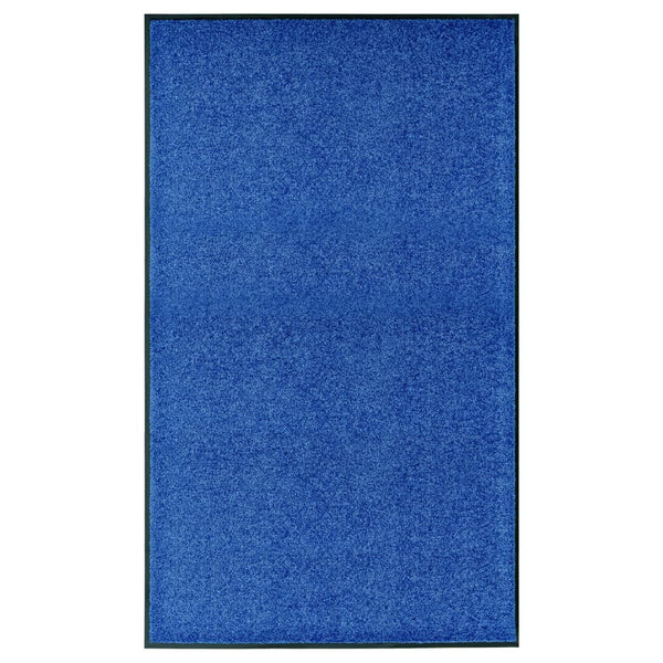 vidaXL Washable Doormat Blue 90x150 cm