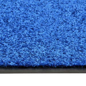 vidaXL Washable Doormat Blue 90x150 cm