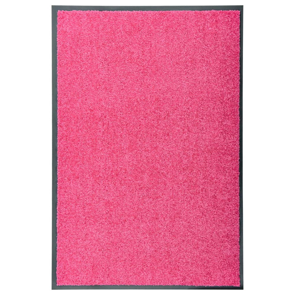 vidaXL Washable Doormat Pink 60x90 cm